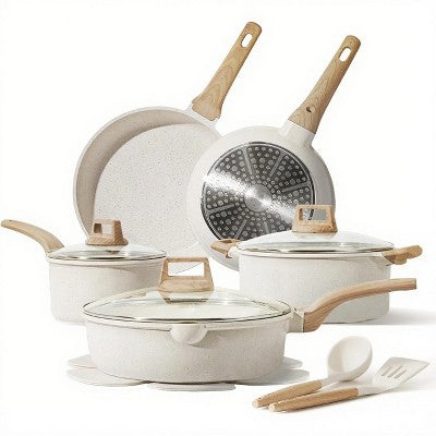 14-częściowy zestaw garnków i patelni z powłoką granitową, na indukcję