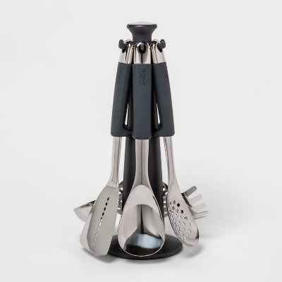 6-częściowy obrotowy stojak z narzędziami kuchennymi ze stali