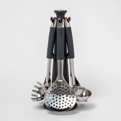 6-częściowy obrotowy stojak z narzędziami kuchennymi ze stali