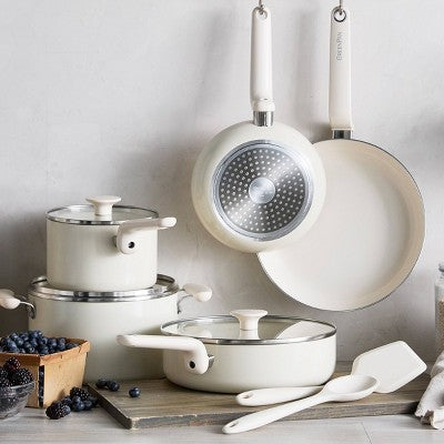 Zestaw garnków ceramicznych jasny 10 el.