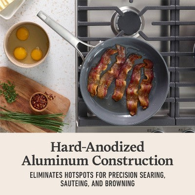 8-częściowy ceramiczny zestaw garnków i patelni, kolor ciemny