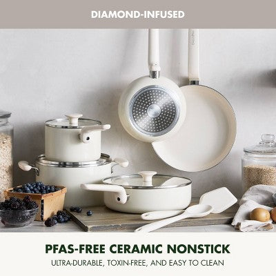 Zestaw garnków ceramicznych jasny 10 el.