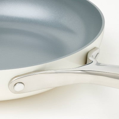 Zestaw garnków ceramicznych kremowy 12 el.