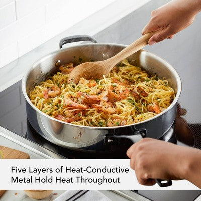 10-częściowy stalowy zestaw garnków 5-warstwowych