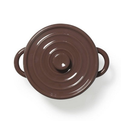 Mała kokilka ceramiczna brązowa